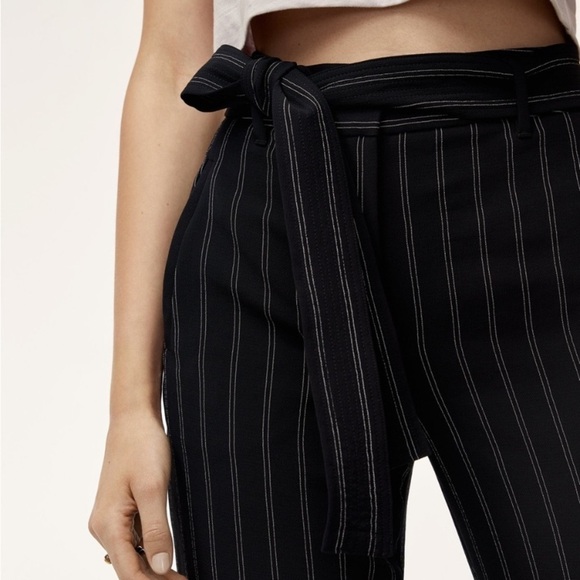 Wilfred Jallade Black/White Stripe Tie Front Pant Size 0 - Picture 5 of 14